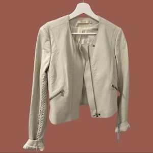 J Brand cream leather jacket sz small (p61)